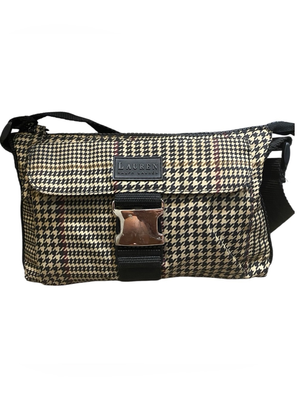 Vintage Lauren Ralph Lauren Houndstooth Small Shoulder Bag Black & Brown